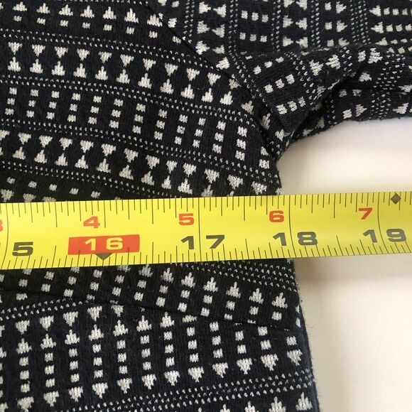 Ann Taylor LOFT Knit Dress Womens Size Medium Stretch Black Tan 3/4 Sleeve - Picture 9 of 9